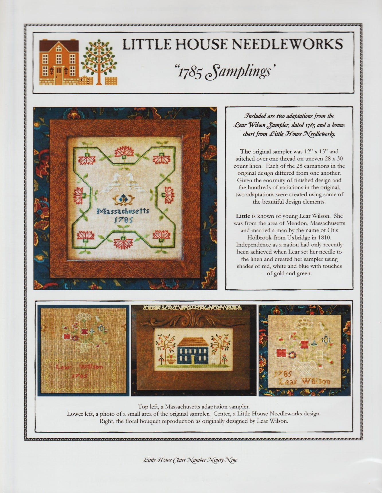Little House Needleworks 1785 Samplings cross stitch pattern