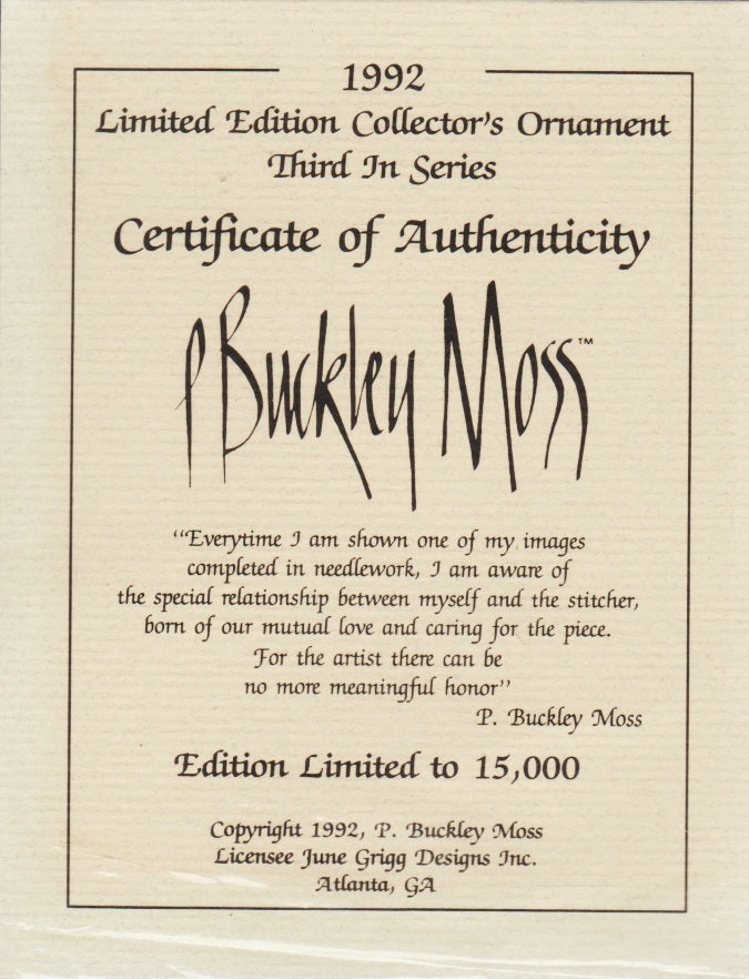 1992 Limited Edition Ornament pattern