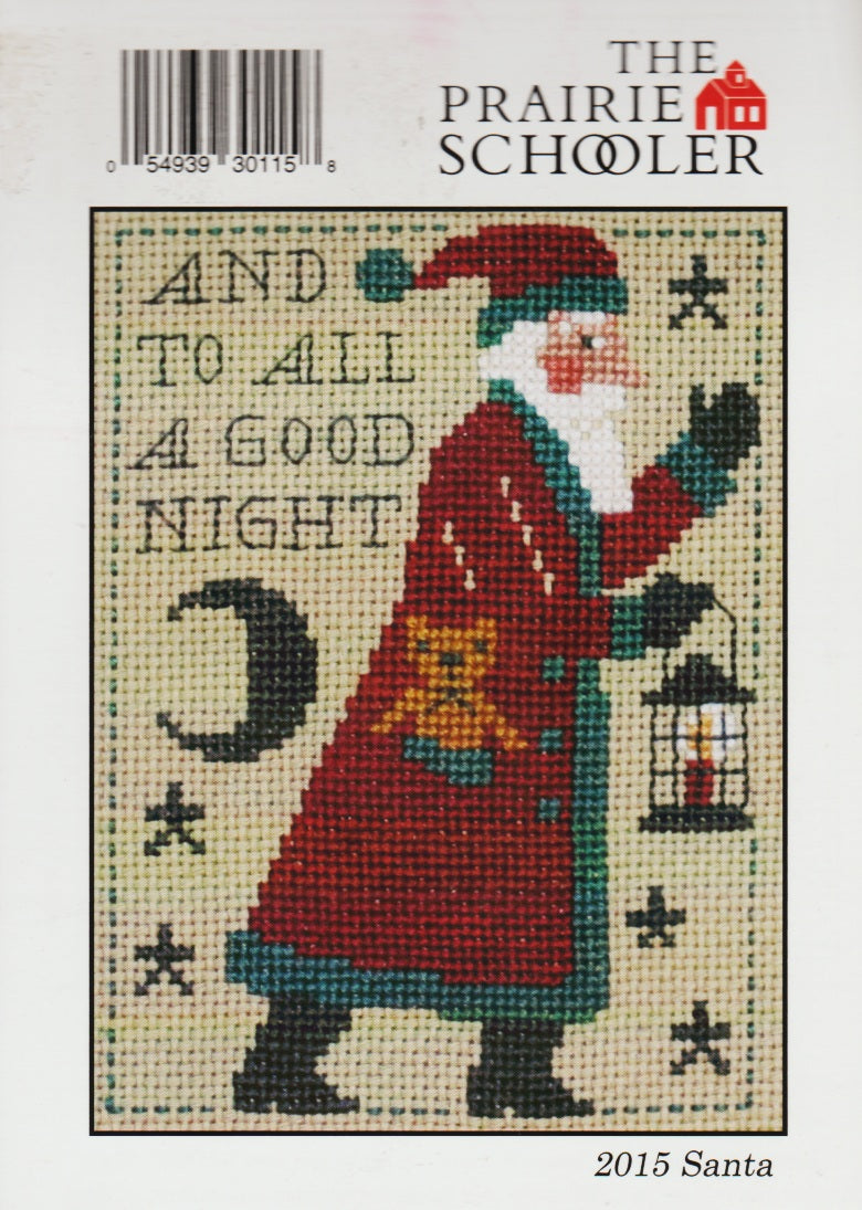 Prairie Schooler 2015 Santa cross stitch pattern