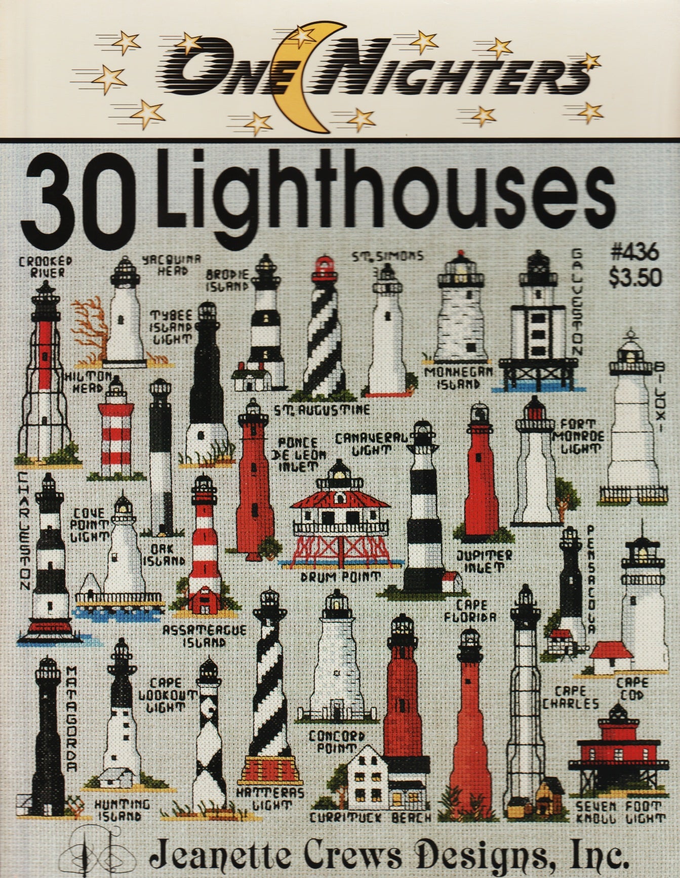 Jeanette Crews Designs 30 Lighthouses 436 cross stitch pattern