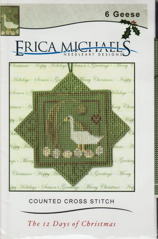 Erica Michaels 6 Geese 12 Days of Christmas cross stitch ornament pattern