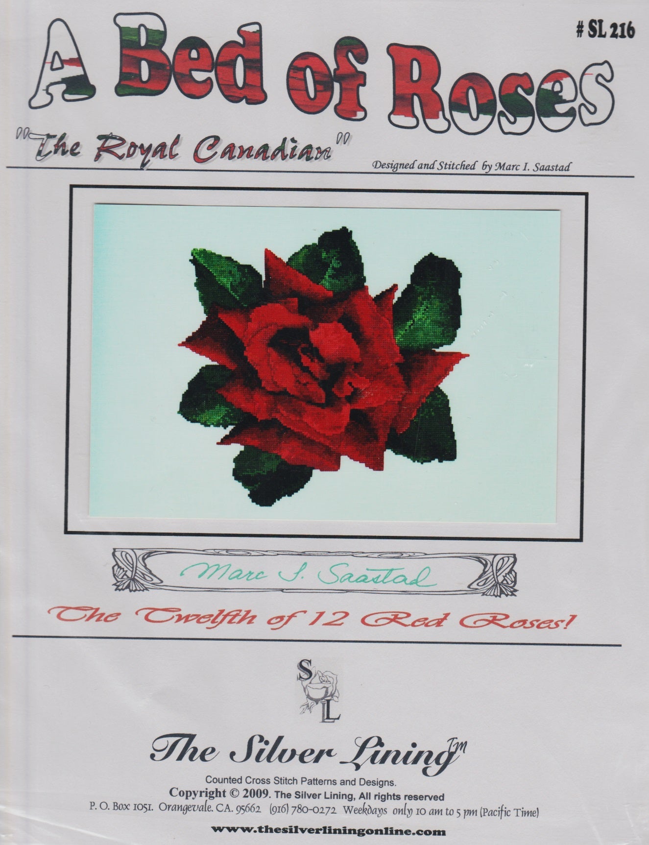 Silver Lining A Bed of Roses SL216 cross stitch pattern