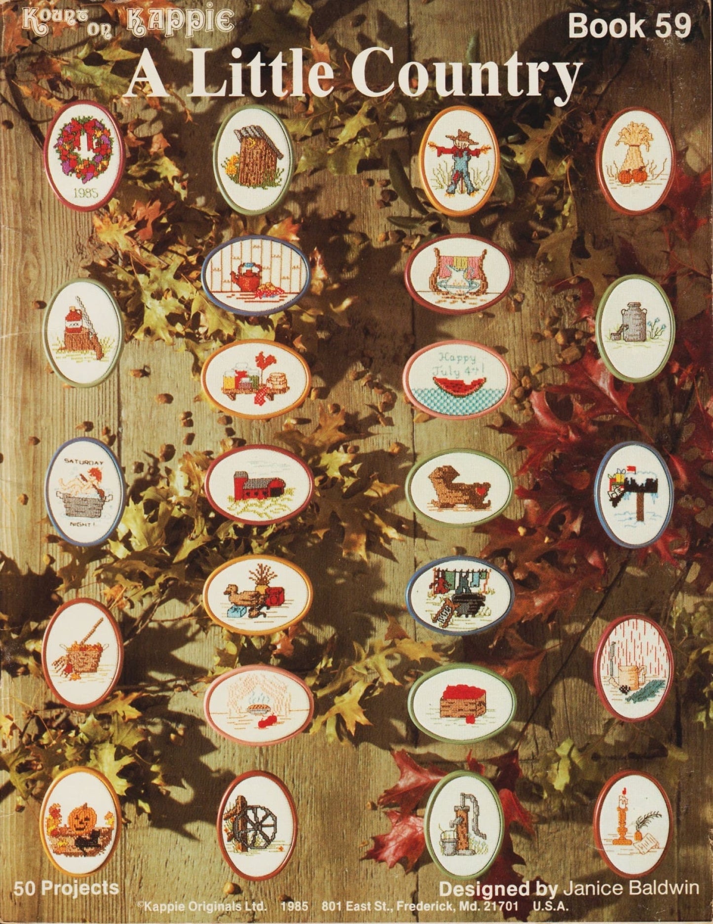 Kappie Originals A Little Country ornament miniatures K8559 cross stitch pattern