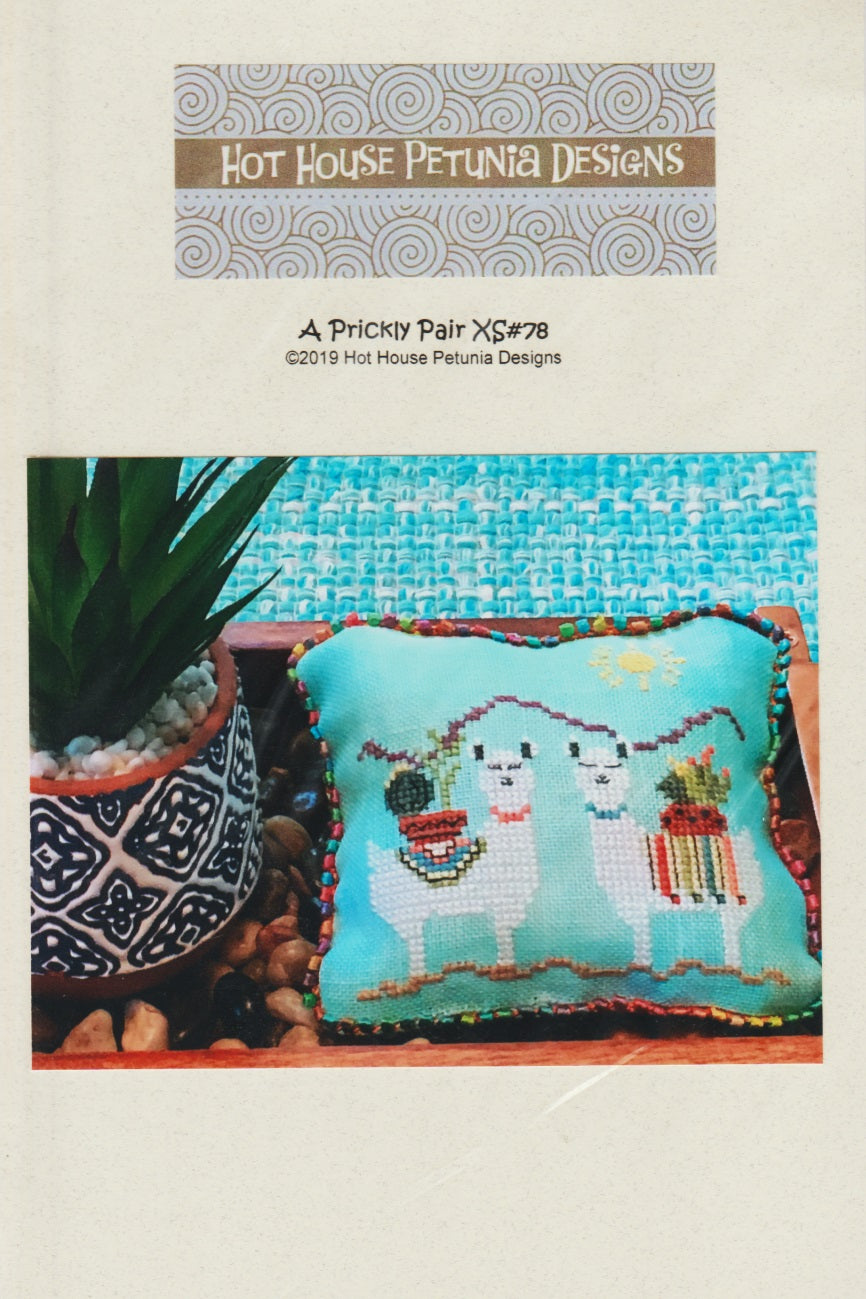 Hot House Petunnia A Prickly Pair XS78 cactus llama cross stitch pattern