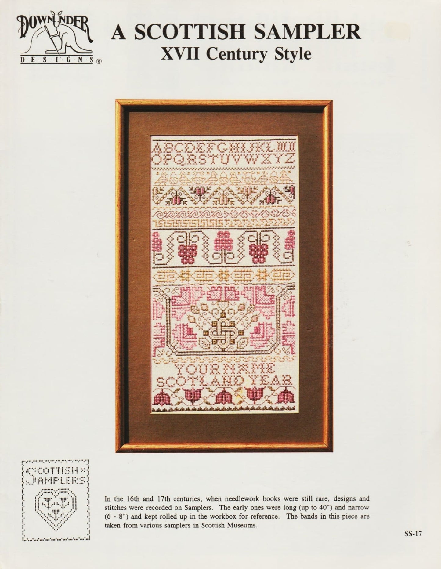 DownUnder A Scottish Sampler XVII Century Style cross stitch pattern