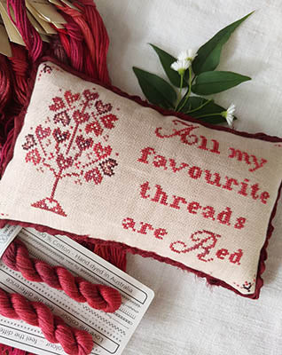 Mojo Stitches All My Red Thread cross stitch pattern