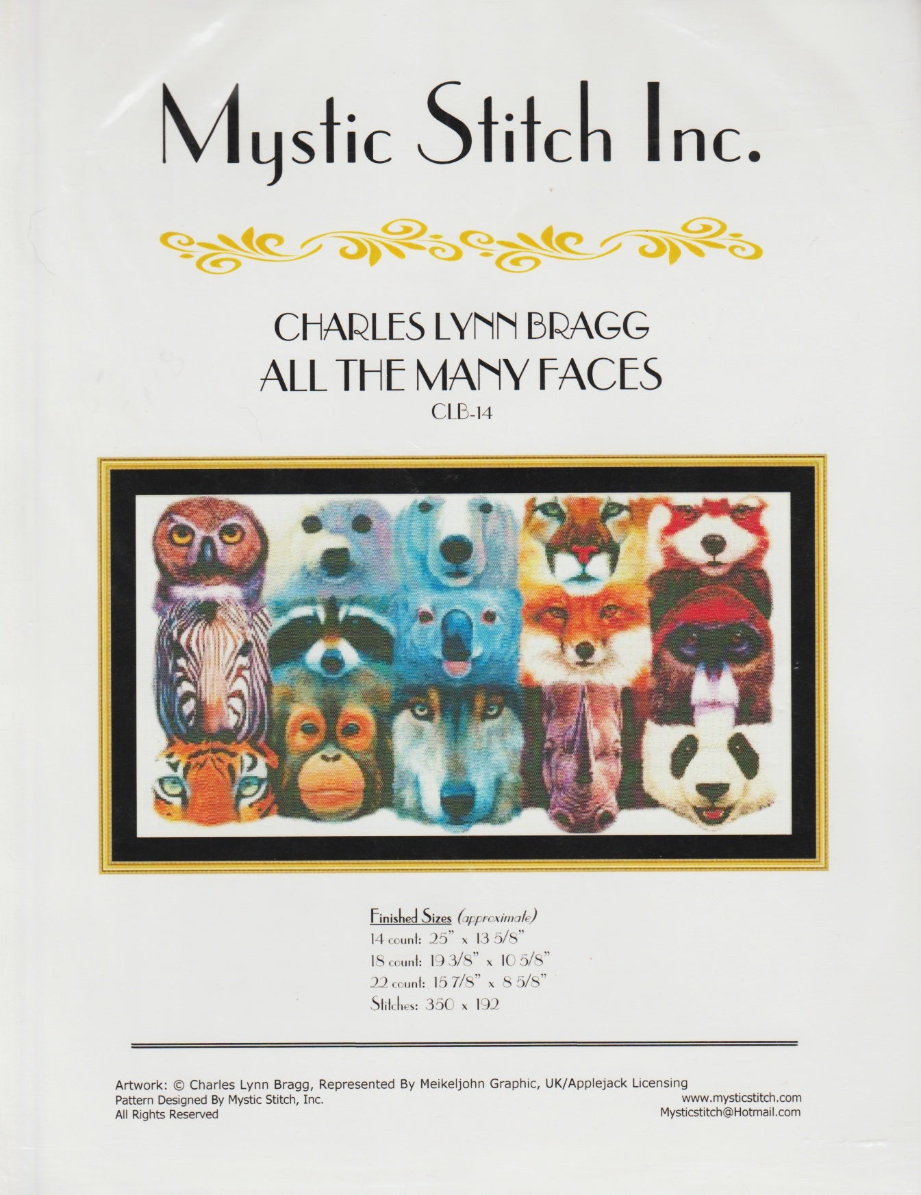 Mystic Stitch All The Many Faces CLB-14 cross stitch pattern