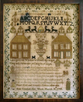Little House Needleworks Ann Goodall Sampler, 1799 cross stitch pattern