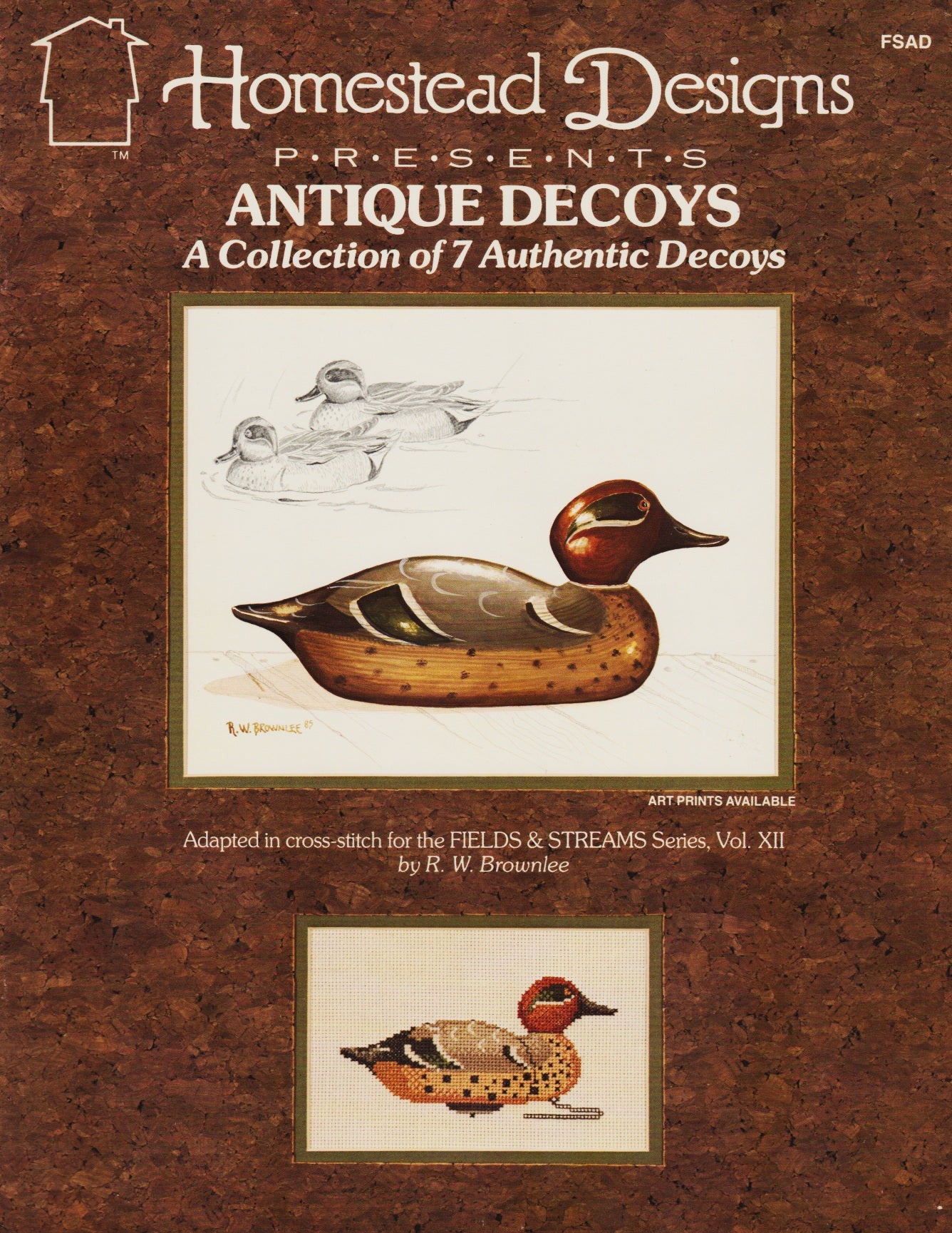 Homestead Designs Antique Decoys FSAD duck cross stitch pattern