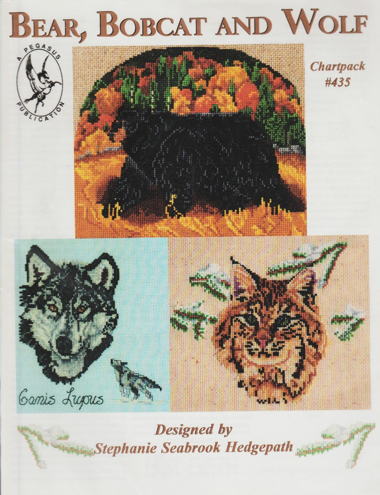 Pegasus Bear, Bobcat and Wolf 435 cross stitch pattern