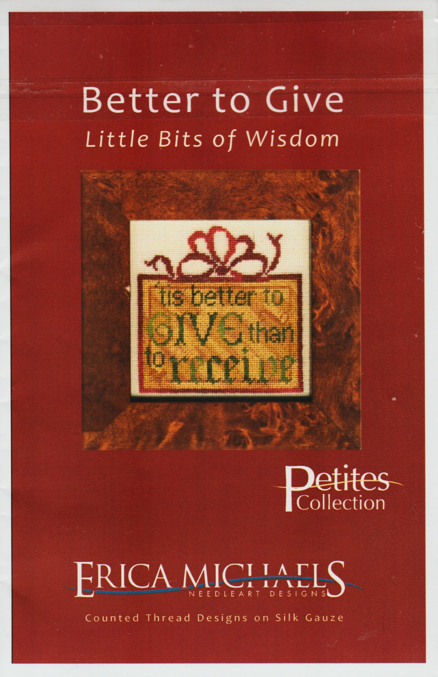 Erica Michaels Better To Give cross stitch pattern