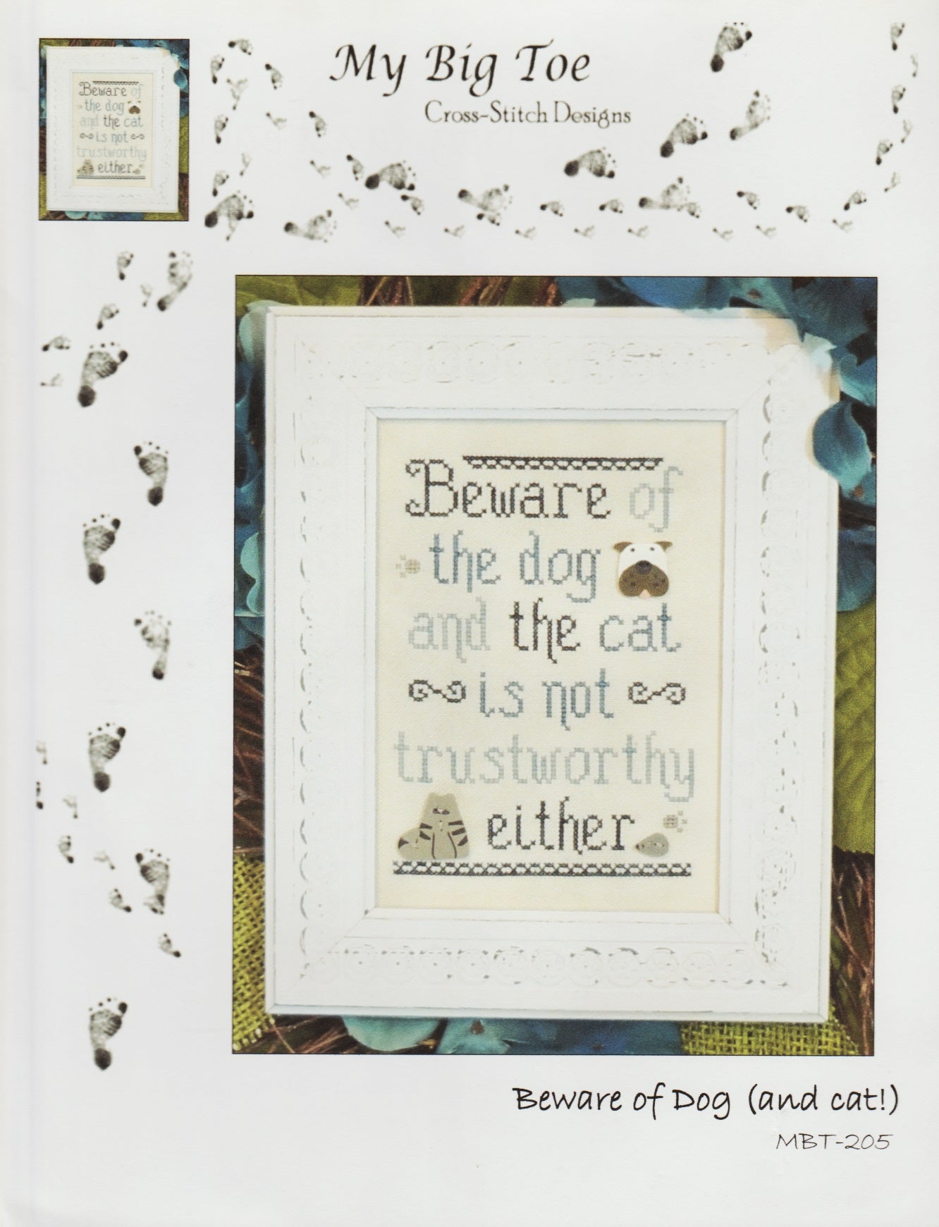 My Big Toe Beware of Dog (and Cat!) MBT-205 cross stitch pattern