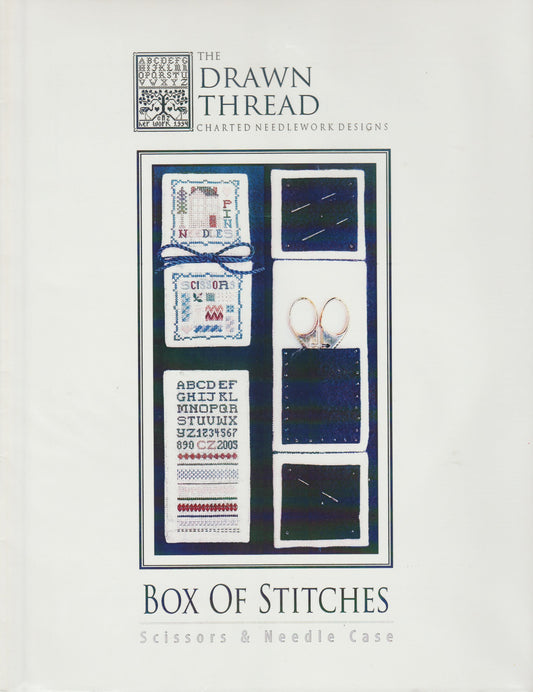 Drawn Thread Box of Stitches scissors & needle case cross stitch pattern