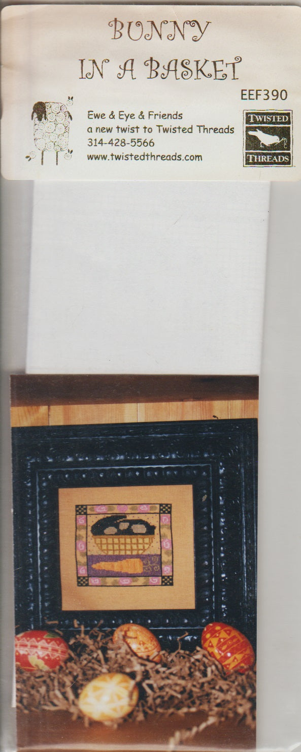 Ewe & Eye Bunny In A Basket EEF390 cross stitch pattern