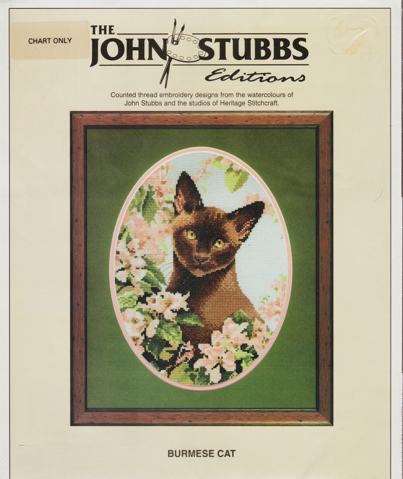 Heritage Stitchcraft John Stubbs Burmese Cat cross stitch pattern