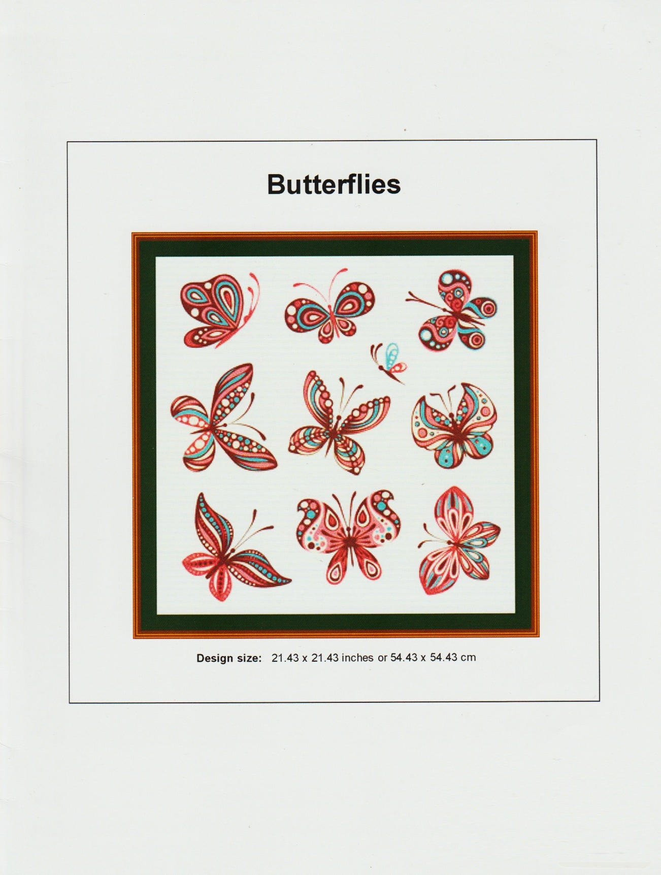 X Squared Butterflies cross stitch pattern