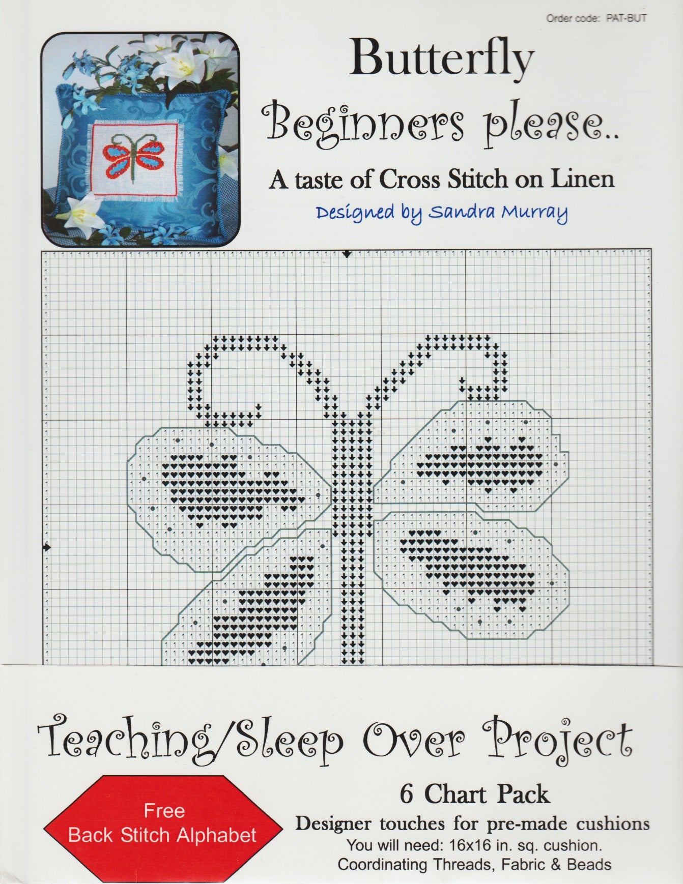 Sandra Murray Butterfly teaching PAT-BUT cross stitch pattern