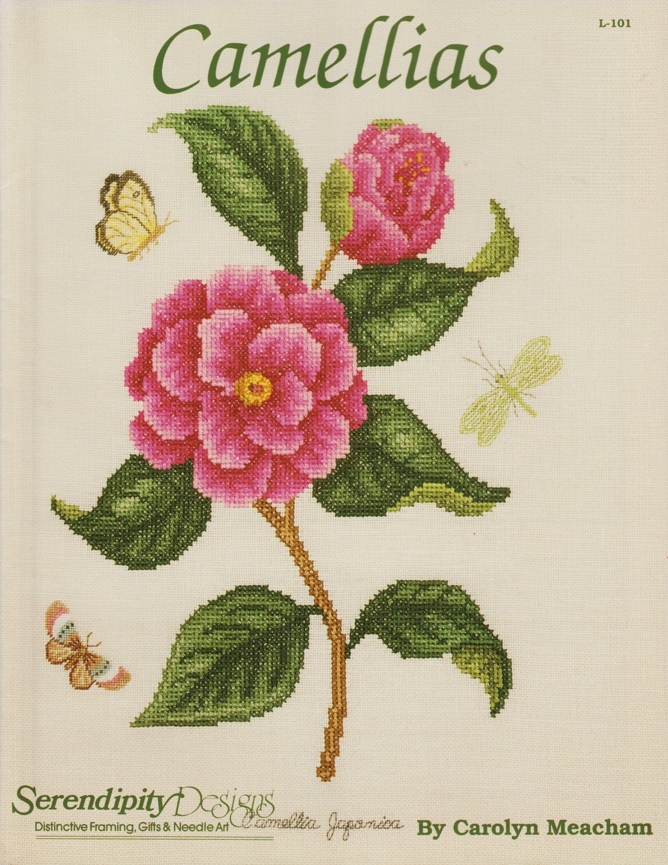 Serendipity Designs Camellias L-101 flower cross stitch pattern