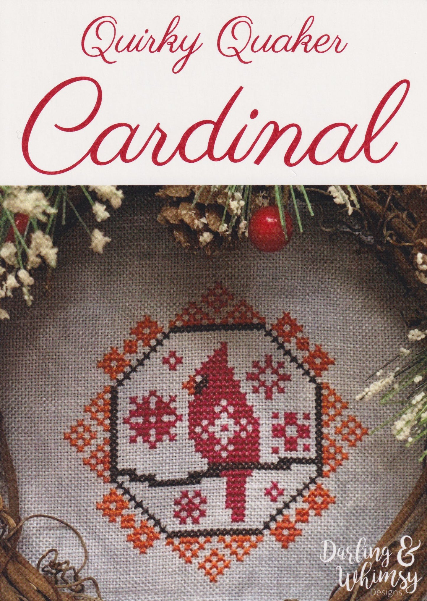 Darling & Whimsy Cardinal cross stitch pattern