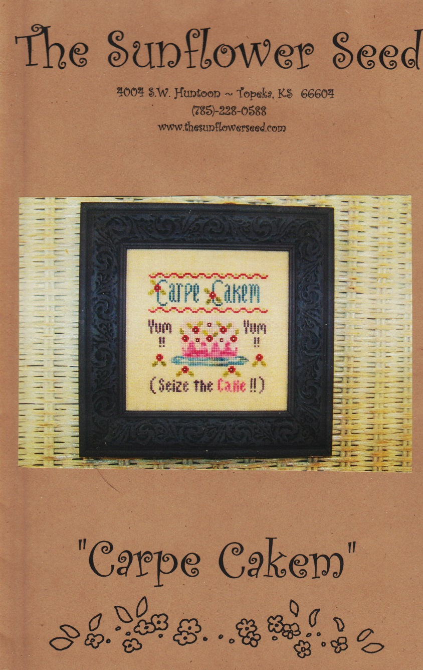 The Sunflower Seed Carpe Cakem cross stitch pattern
