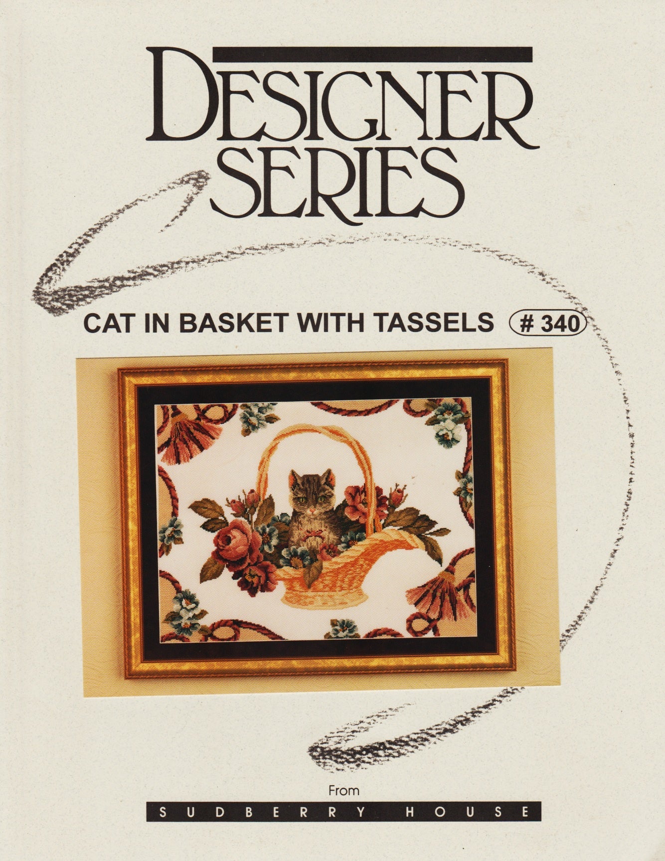 Sudberry House Cat In Basket With Tassels 340 cross stitch pattern