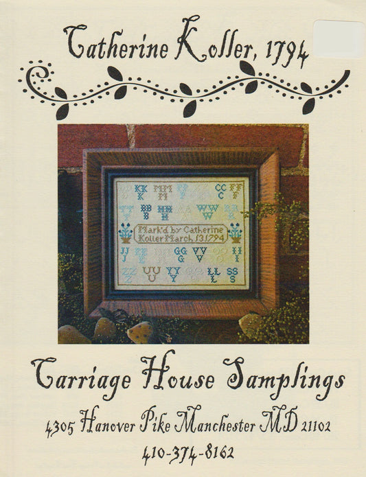 Carriage House Catherine Koller, 1794 cross stitch pattern