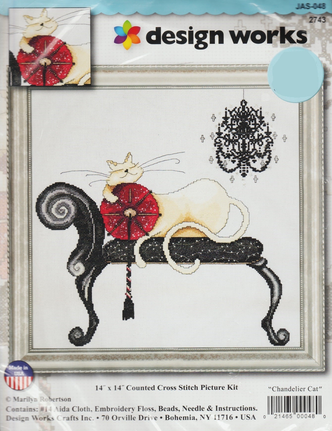 Design Works Chandelier Cat 2743 cross stitch pattern