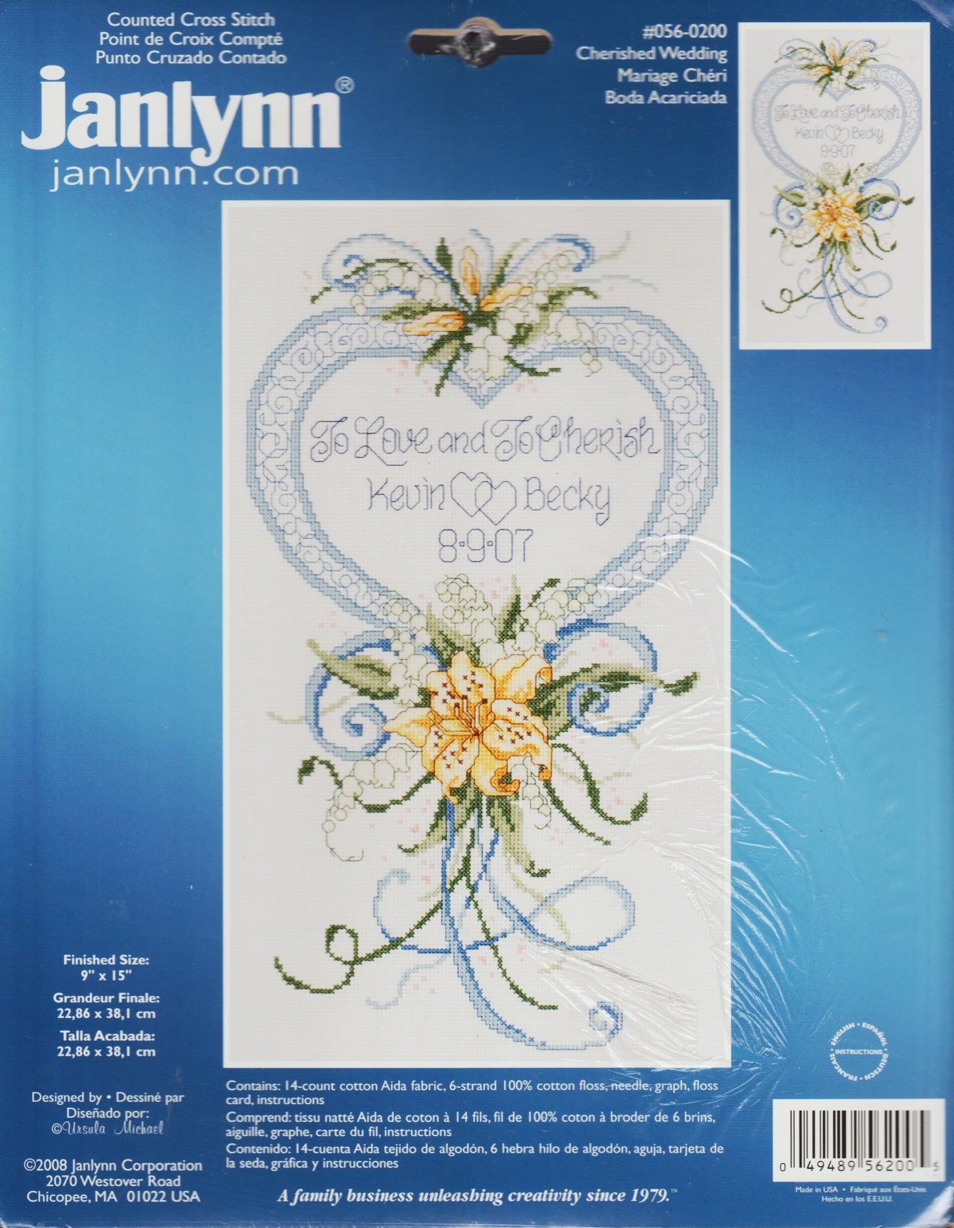 JanLynn Cherished Wedding 056-0200 cross stitch kit