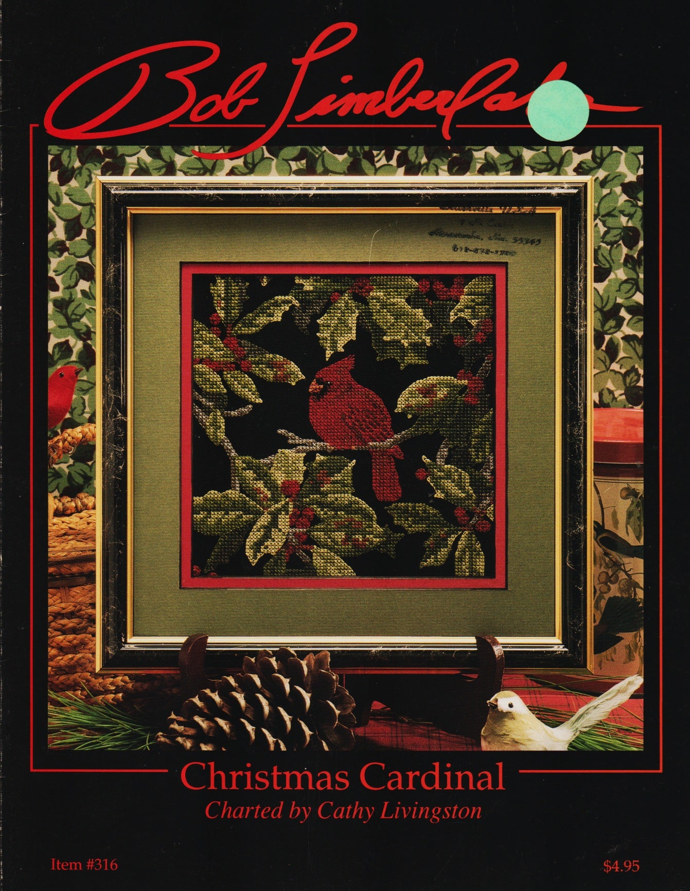 Just CrossStitch Bob Timberlake Christmas Cardinal 316 cross stitch pattern
