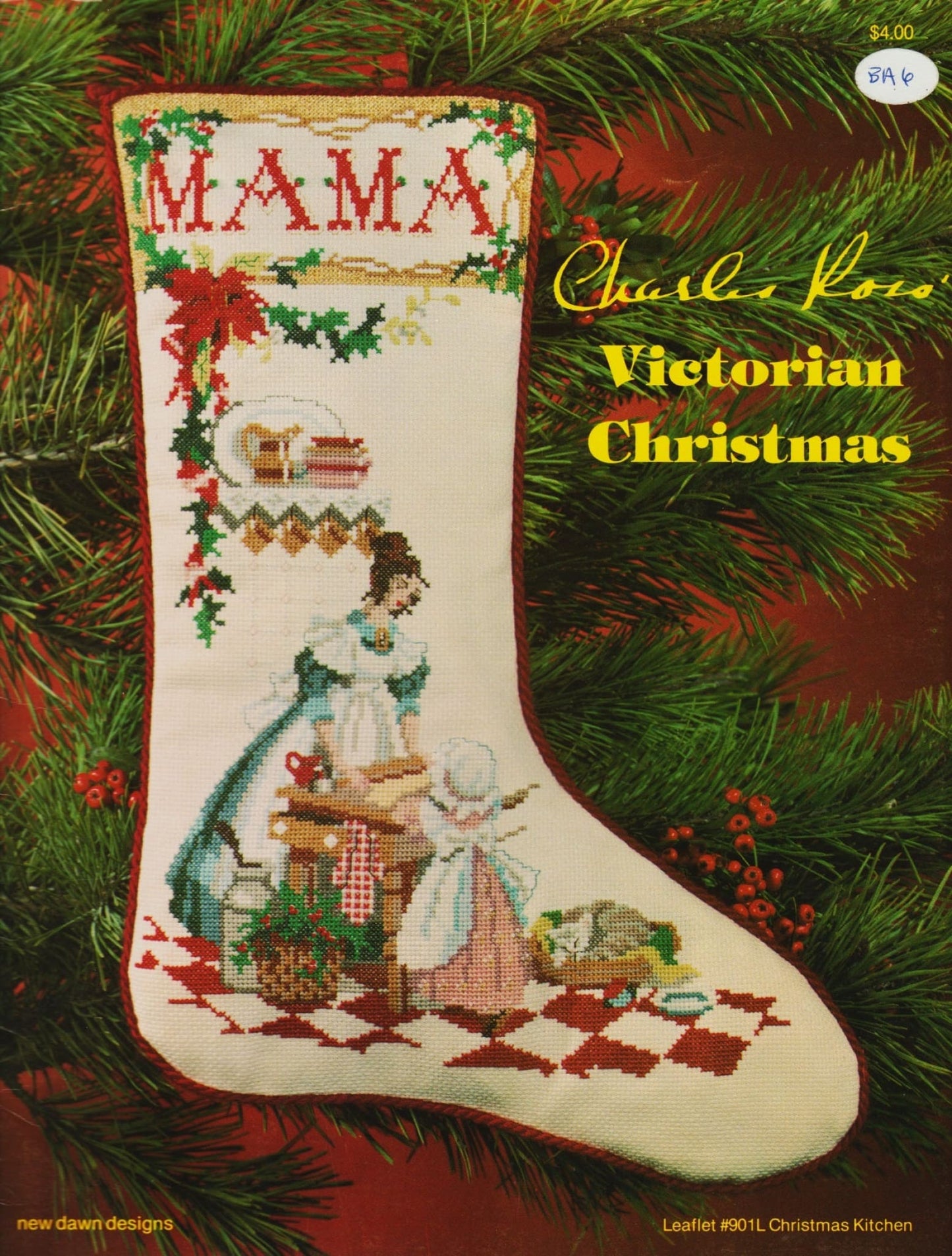 New Dawn Designs Christmas Kitchen 901L christmas stocking cross stitch pattern