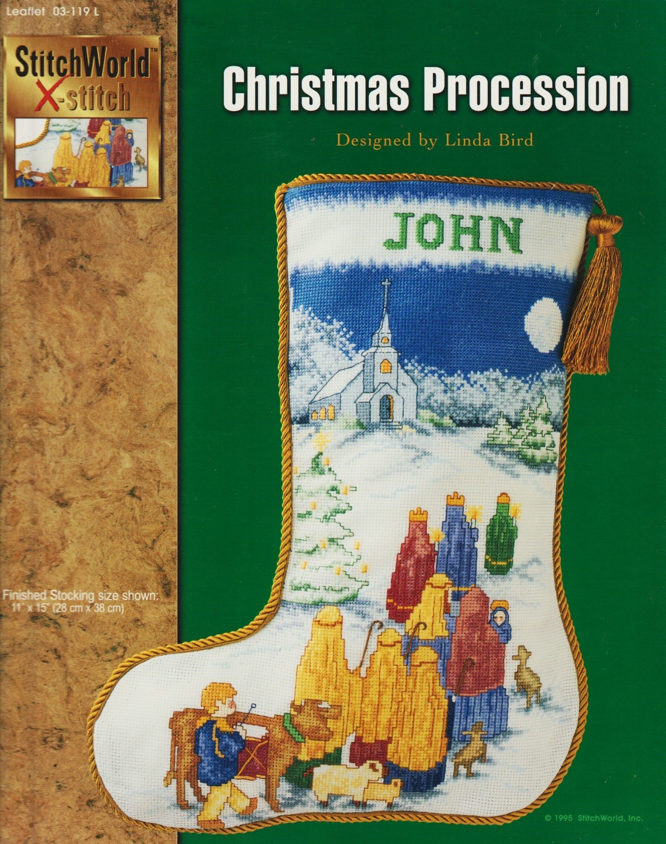 StitchWorld X-Stitch Christmas Procession 03-119L stocking cross stitch pattern