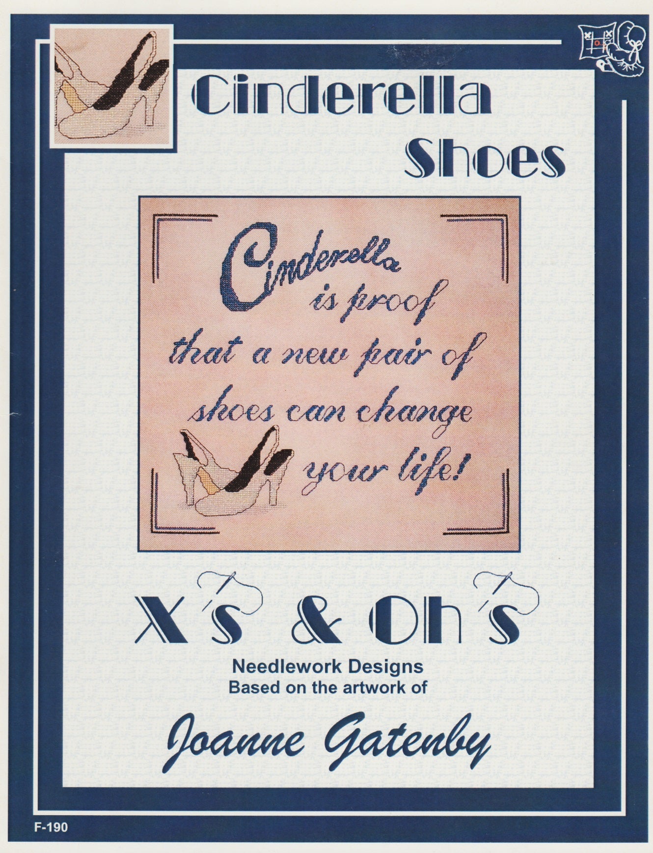 X's & Oh's Cinderella Shoes F-190 cross stitch pattern