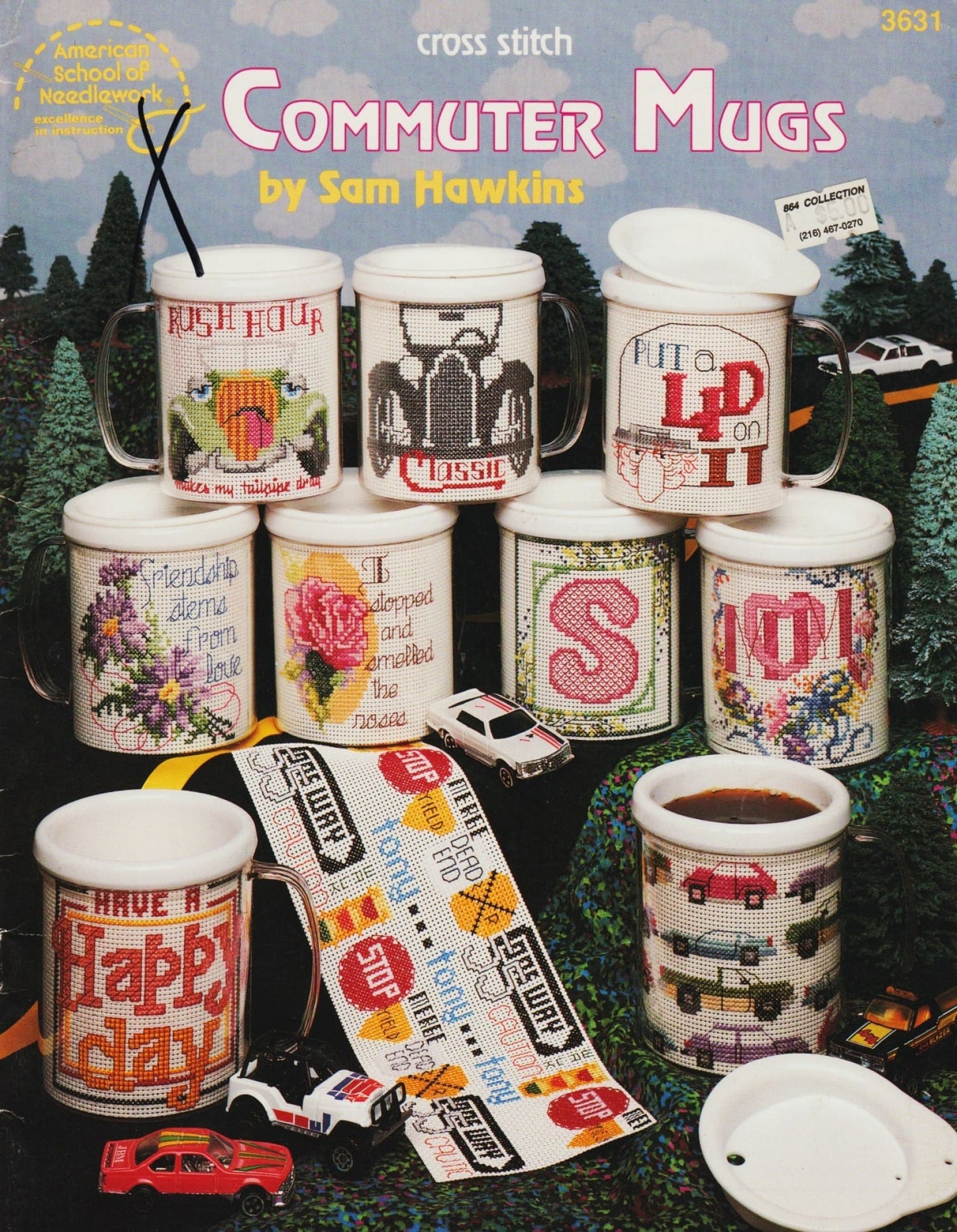 American School of Needlework Commuter Mugs 3631 cross stitch pattern