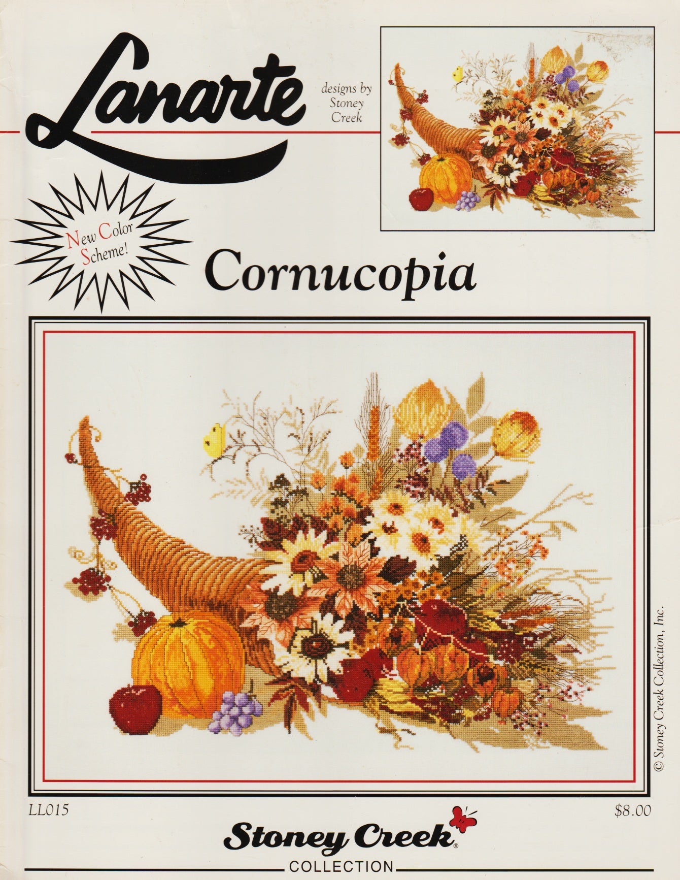 Stoney Creek Lanarte Cornucopia LL015 Thanksgiving cross stitch pattern