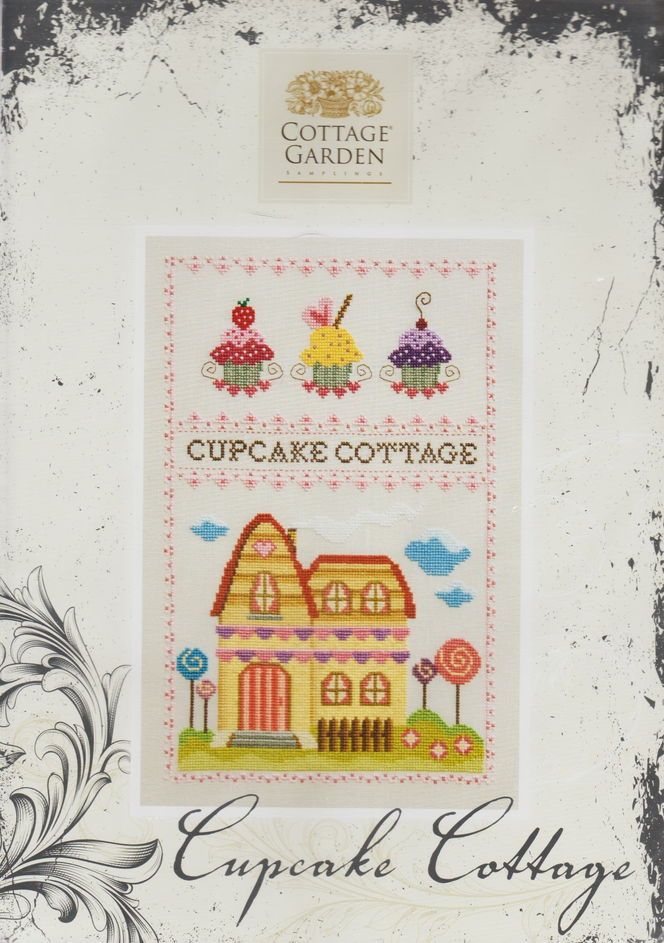 Cottage Garden Cupcake Cottage cross stitch pattern