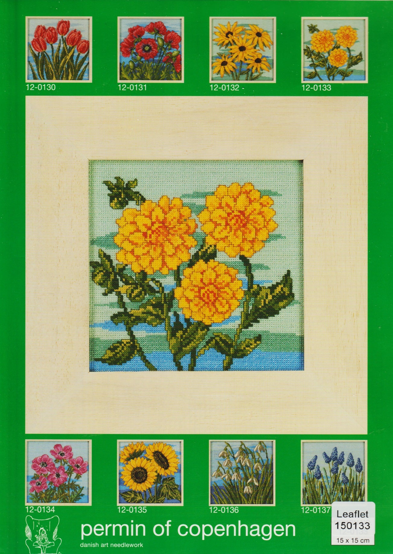 Permin of Copenhagen Dahlia 150133 flowers cross stitch pattern