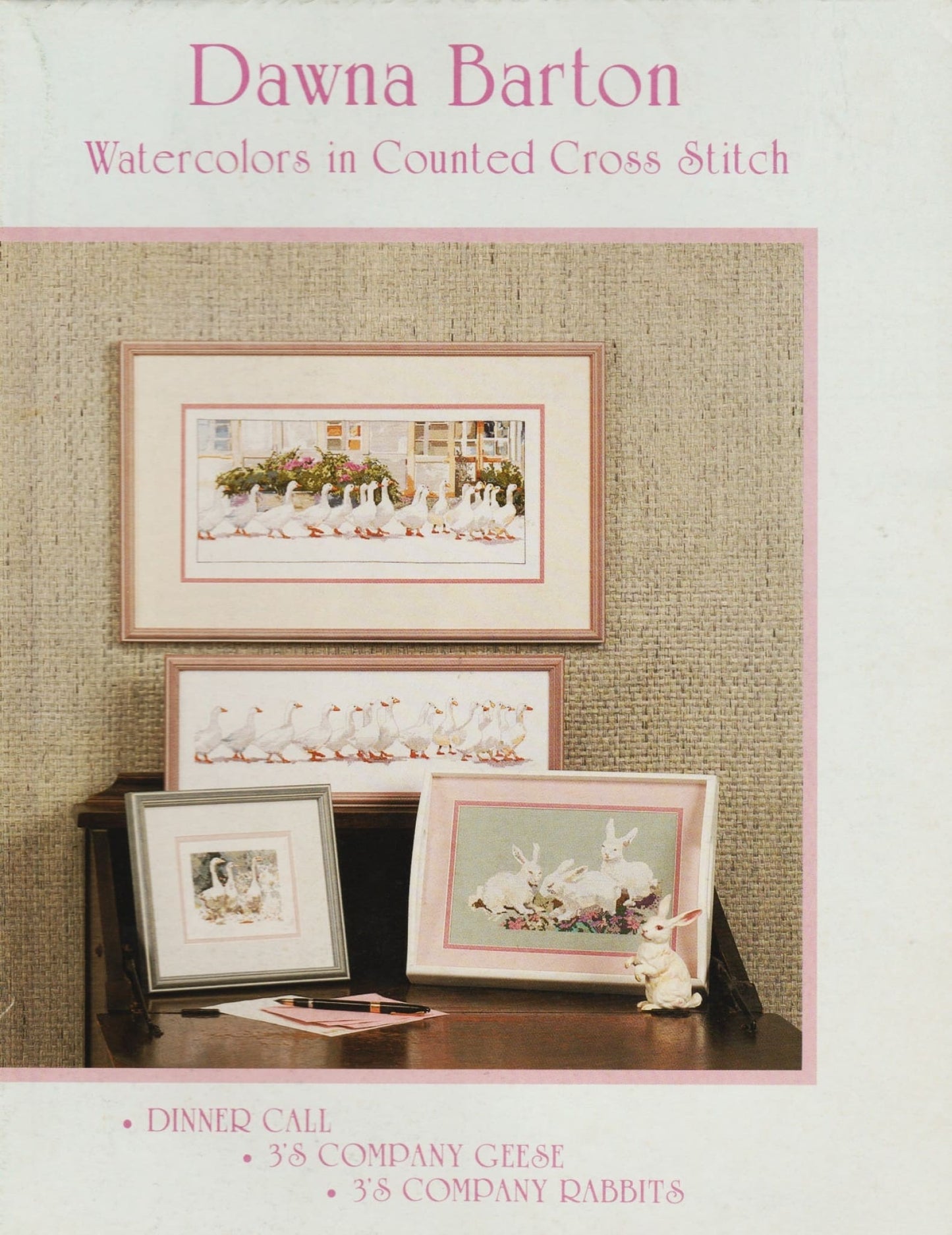 Quest Fine ARts Dawna Barton Watercolors geese rabbits cross stitch pattern