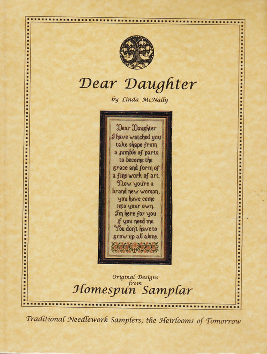 Homespun Samplar Dear Daughter cross stitch pattern