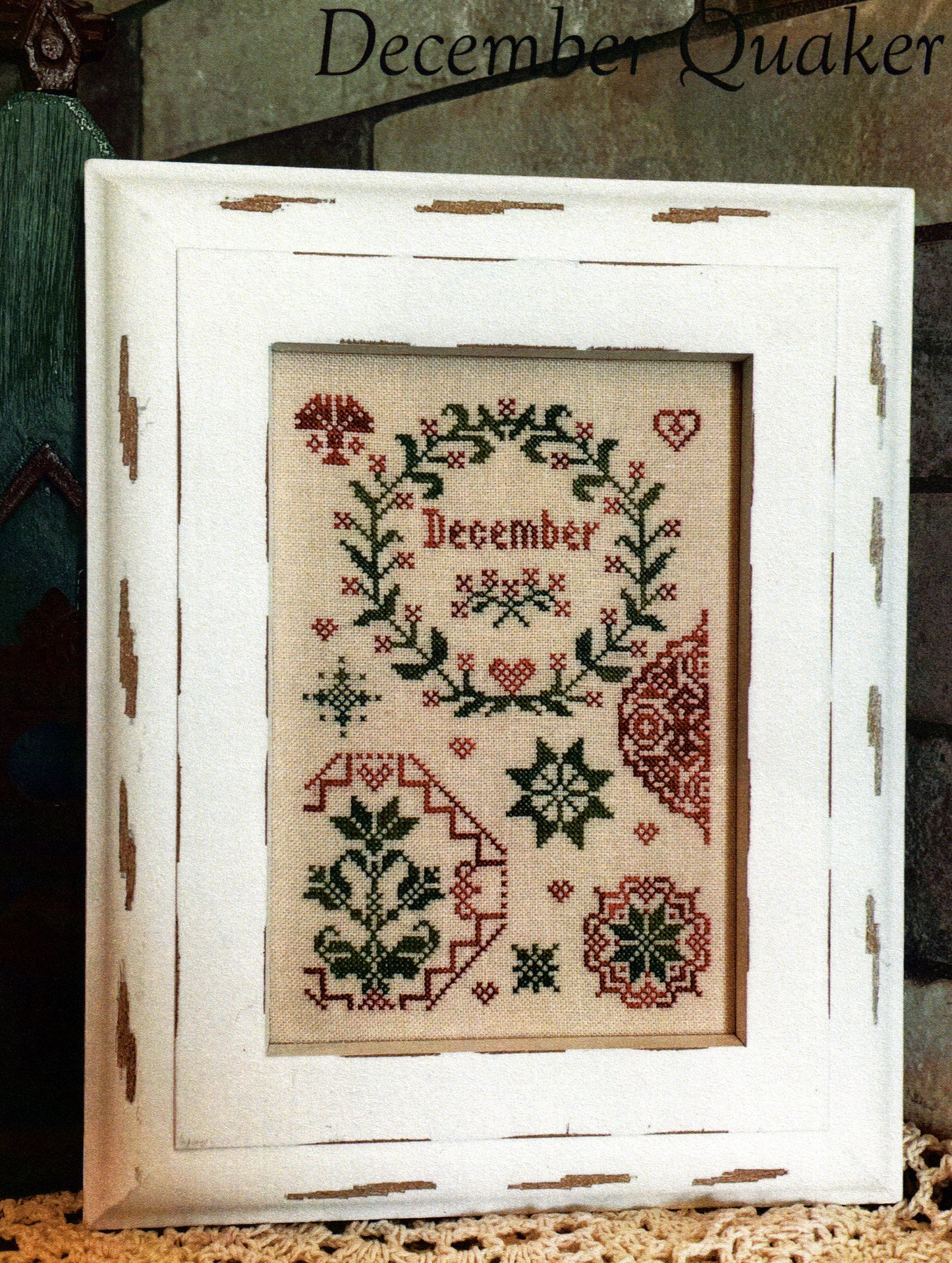 From The Heart December Quaker cross stitch pattern