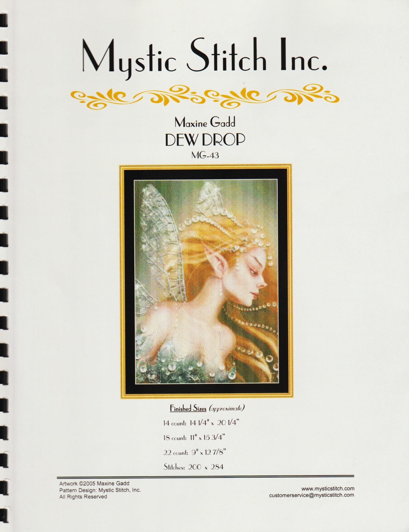 Mystic Stitch Maxine Gadd Dewdrop MG-43 fairy cross stitch pattern