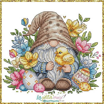 Les Petites Croix de Lucie Easter Gnome 2024 cross stitch pattern