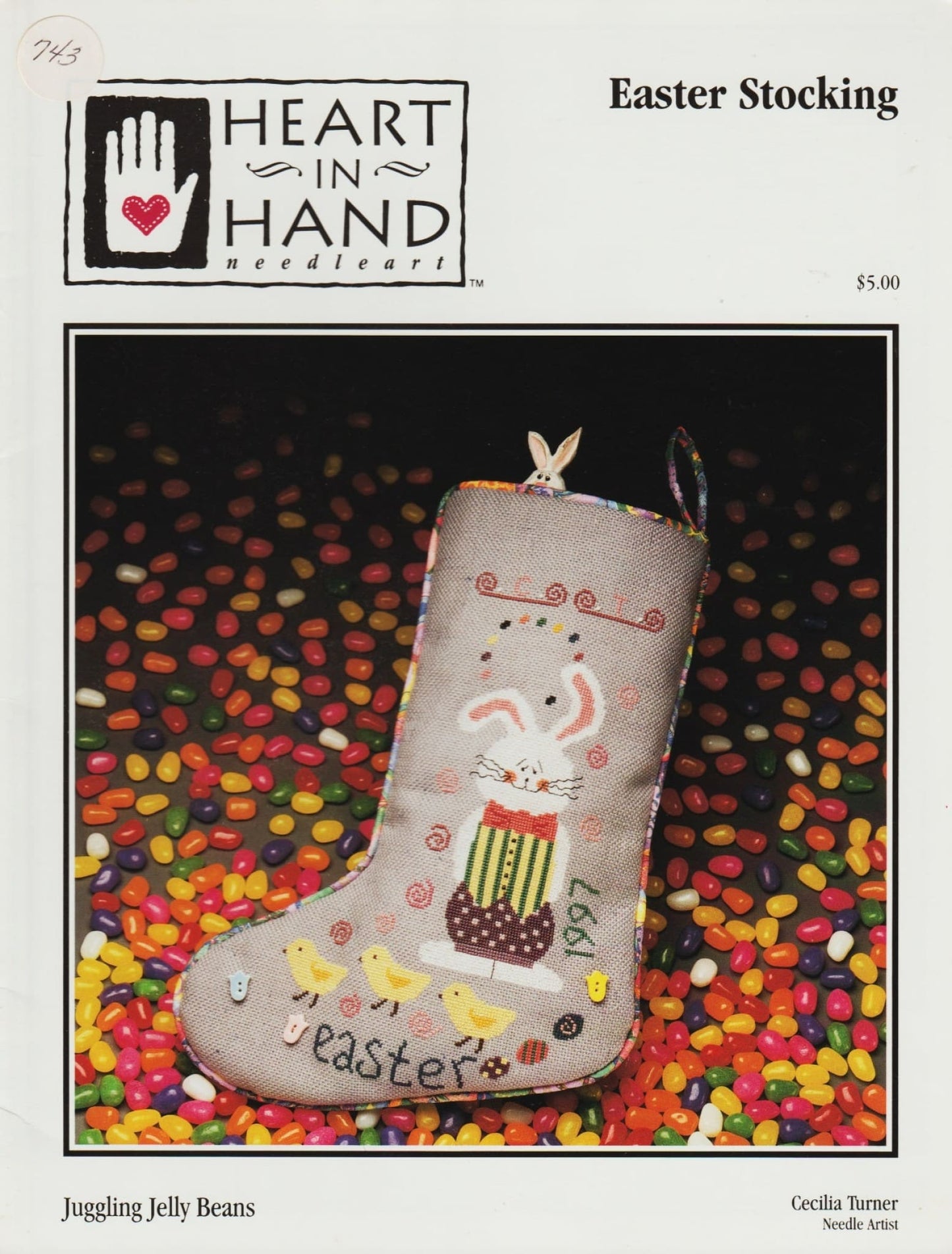 Heart In Hand Easter Stocking Juggling Jelly Beans Easter Stocking cross stitch pattern