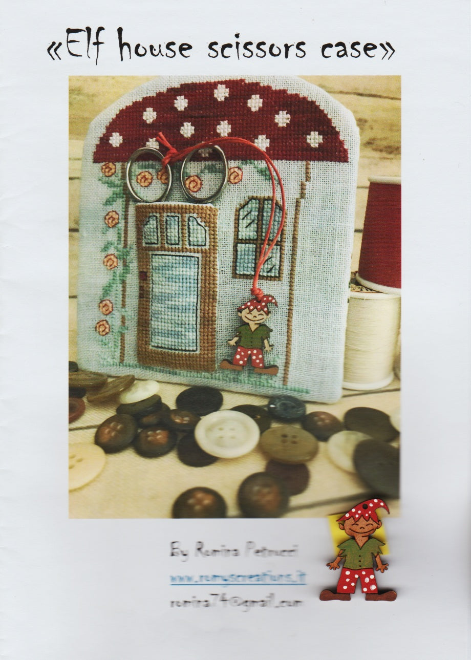 Romys Creations Elf House Scissors Case cross stitch pattern