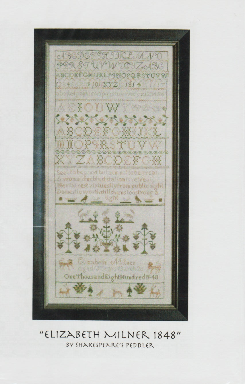 Shakespear's Peddler Elizabeth Milner 1848 cross stitch pattern