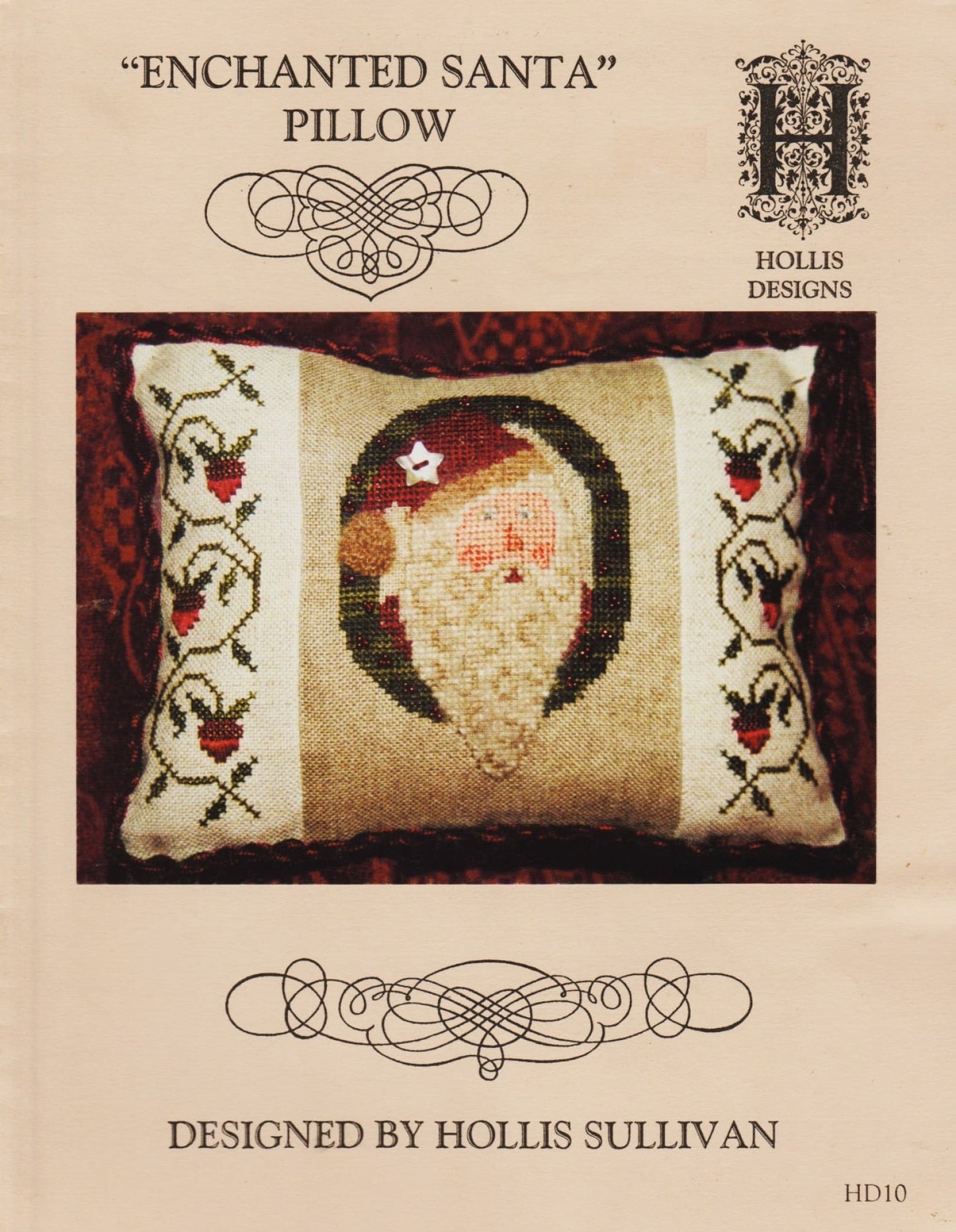 Hollis Designs Enchanted Santa Pillow HD10cross stitch pattern