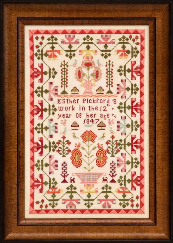 Hands Across The Sea Sampler Esther Pickford 1847 cross stitch pattern