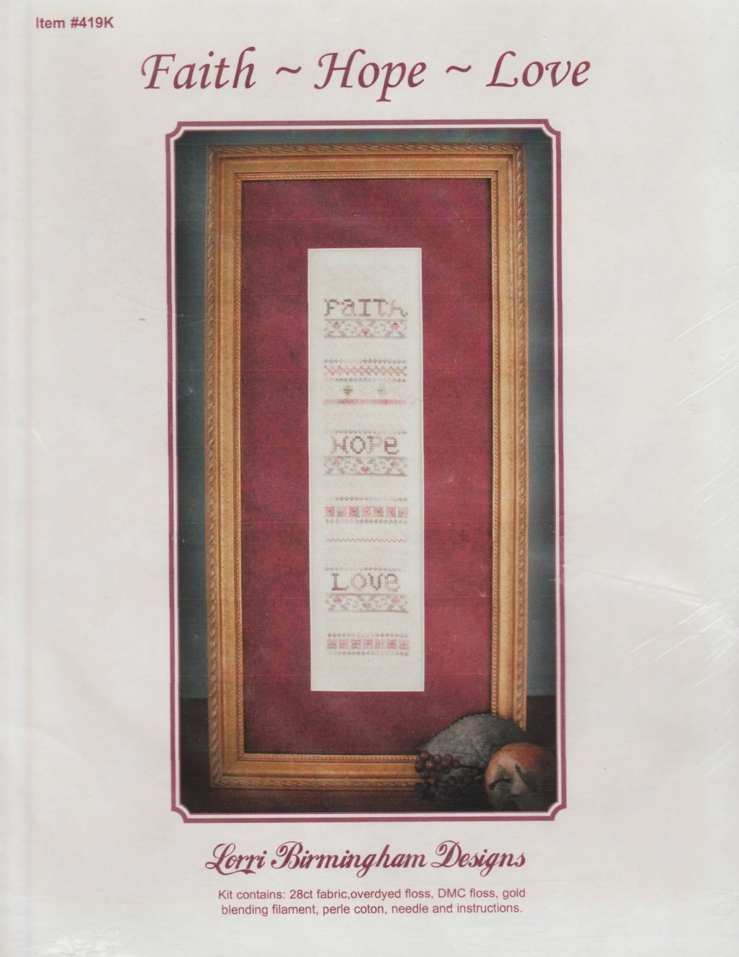 Lorri Birmingham Faith - Hope - Love 419K cross stitch pattern