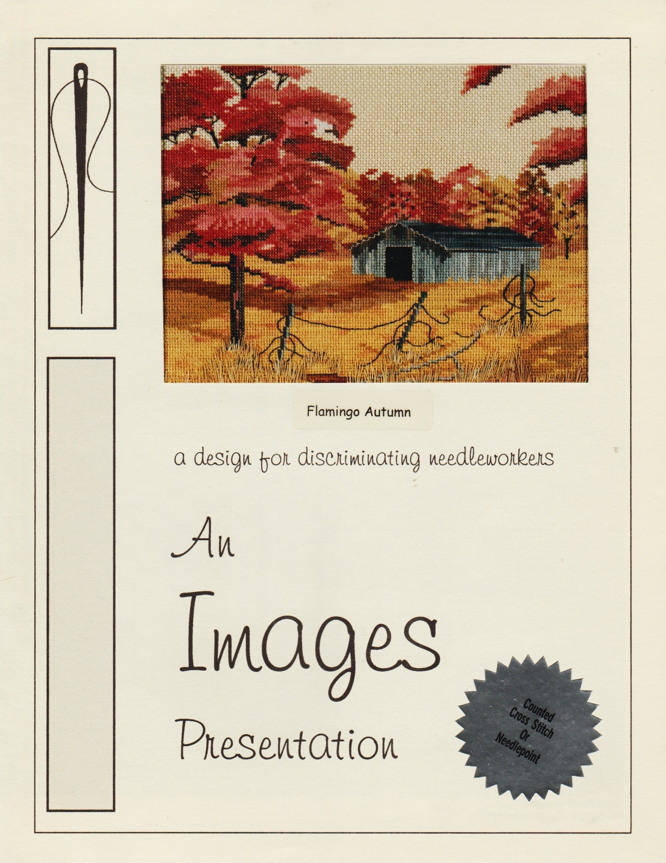 Images Presentation Flamingo Autumn barn cross stitch pattern