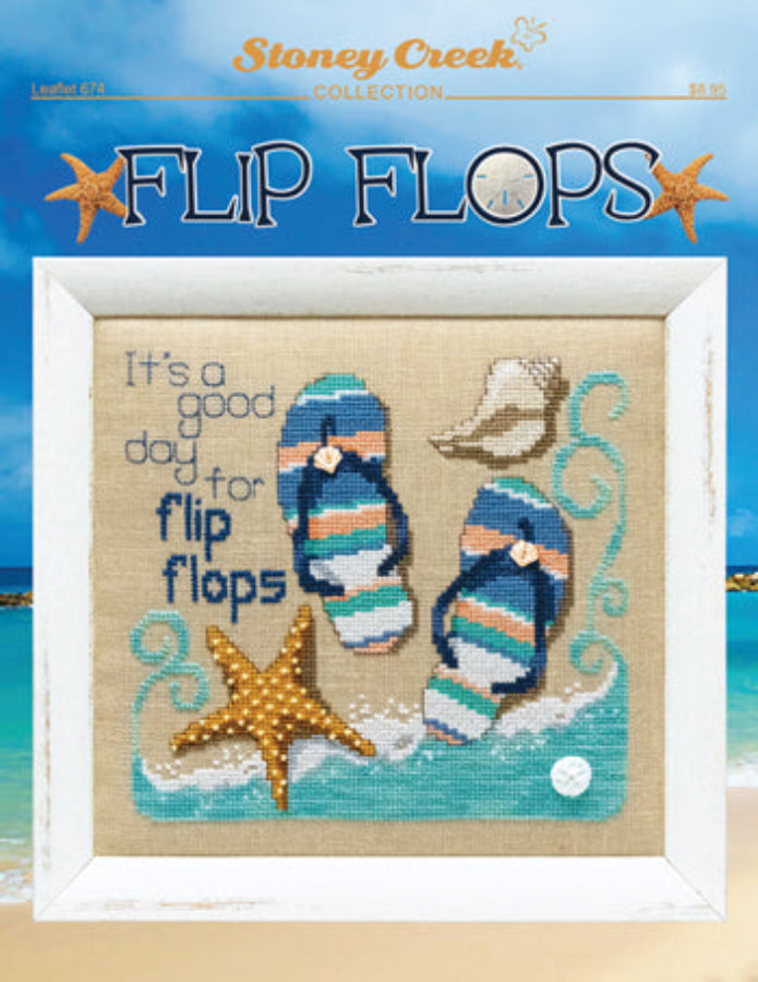 Stoney Creek Flip Flops LFT674 beach cross stitch pattern