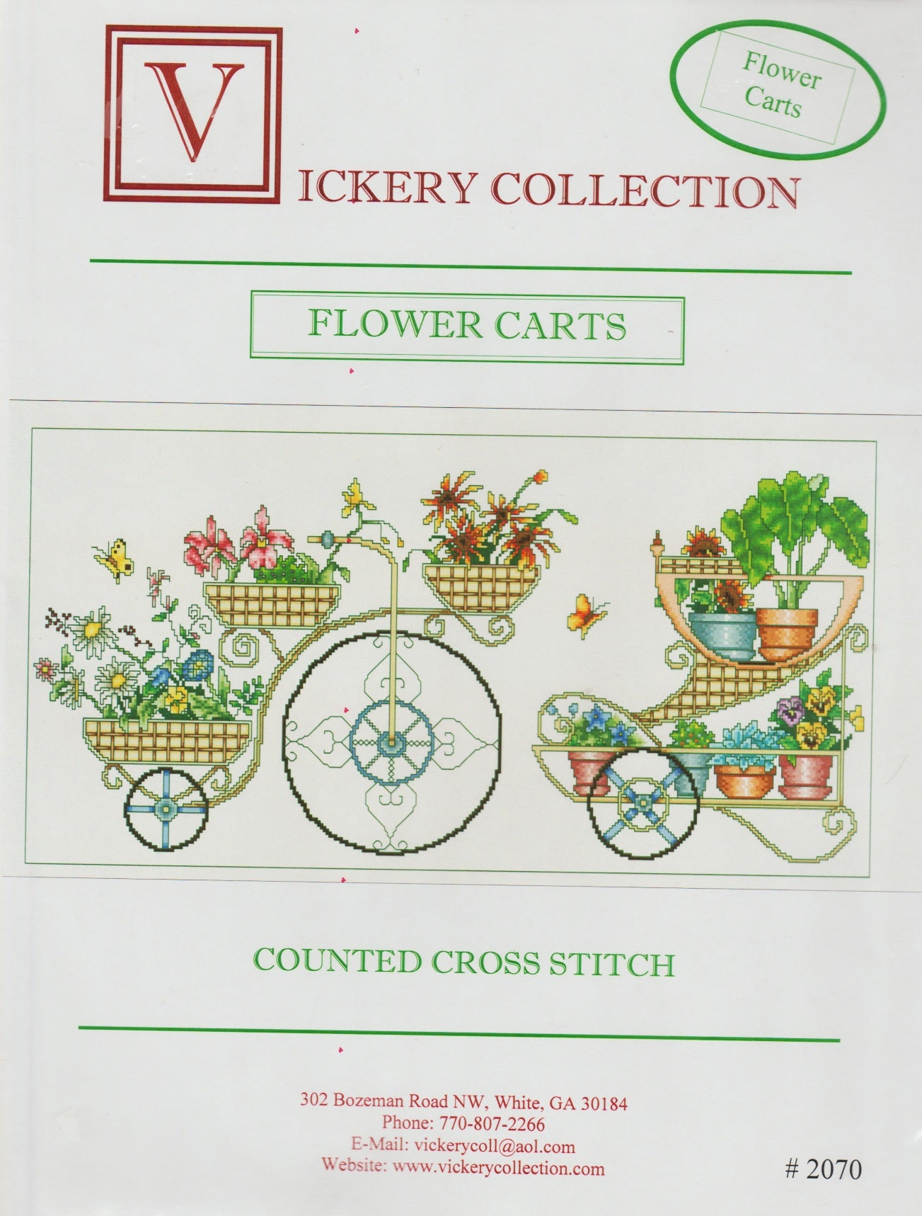 Vickery Collection Flower Carts 2070 cross stitch pattern